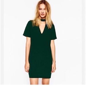 Zara Green Shift Dress Size M